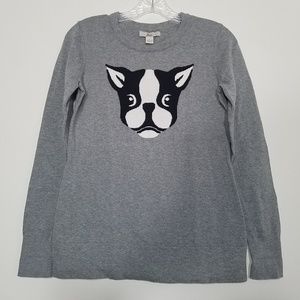 Bass | Gray dog graphic sweatshirt Size S